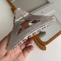 Geometric triangular hair claw with rhinestones and Barrette La France lettering - Pinkish Grey