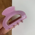 Dettaglio del fermaglio per capelli lavanda in acetato con glitter e testo France handmade - Molletta per Capelli Viola Piccola