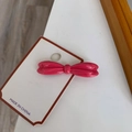 Elegante fermaglio per capelli a fiocco rosa con finitura lucida per le donne - Rosso
