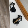 Detailansicht der französischen Acetat-Hundeklammer mit Vorderseite und goldener Metallklammer - Bernese Mountain Dog