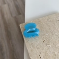 Detalle de pinza pequeña para el pelo en acetato azul con logotipo de France Handmade - Azul Crema