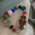 Bracciale di Natale con perline, ciondolo a omino di pan di zenzero e regalo - Stile Bambino Pan di Zenzero