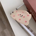 Creamy beige wavy hair claw clip with pink polka dots and 3D cat decoration - Beige