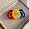 Pinza de pelo grande estilo francés con bloques rojo amarillo azul y dibujos - Pinza de Pelo Multicolor (Largo 10.3cm Ancho 4.5cm Peso 36g)