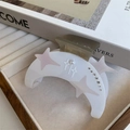 Molla per capelli a luna con strass e perla su una base in acetato color crema - Bianco