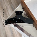 Grande molletta per capelli in acetato nero con strass colorati lungo 10,2 cm - Nero Con Strass
