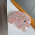 Pink marble pattern acetate elephant hair claw clip with handmade gold lettering - Pink Elephant Claw