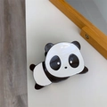 Close-up of cute black and white panda hair claw clip made of glossy acetate material - Dark Coffee Panda Claw Clip