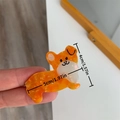 Orange marble acetate corgi dog hair claw clip for women, size 5cm by 4cm - Corgi Duckbill Clip (5cm x 4cm)