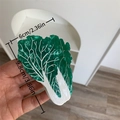 Pinza para el pelo creativa de col china de 9,8cm en acetato verde y blanco veteado - verde oscuro