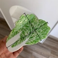 Pinza para el pelo creativa de acetato con forma de col china y nervaduras reales 9.8cm - verde claro