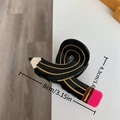 Creative black pencil-shaped hair claw clip in acetate with gold stripes for medium hair - Black Pencil Hair Claw (8cm Long 4.3cm Wide 17.5g)