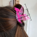 Pink translucent dinosaur acrylic hair claw clip for women, size 8cm x 4.5cm - Pink Pterosaur