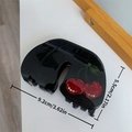 Elegante pinza per capelli a ciliegia nera con strass e foglie verdi, misura 9,2 cm x 5,5 cm - Grande (9.2cmx5.5cm) / Pinza Ciliegia Fiocco Nero