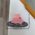 Pink dolphin hair claw clip with grey acetate wave base, sized 8.3cm in length - Gray Dolphin Shape