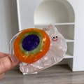 Simpatica molletta per capelli a lumaca con strati colorati arancione verde e viola - Fermaglio A Forma Di Chela Di Lumaca Arancione E Blu (78 Cm Di Lunghezza 55 Cm Di Larghezza 301 G Di Peso)