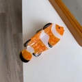 Pinza per capelli a forma di pesce pagliaccio in acetato arancione e bianco con design creativo - Stile Pesce Pagliaccio / 9.5x4cm / Arancione E Bianco