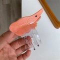 Pinza per capelli creativa a forma di gambero in acetato rosa salmone con linee dorate - Stile Gamberetto / 6.5x5cm / Rosa Arancio