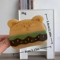 Pinza de pelo de oso hamburguesa en acetato, tamaño 8cm x 5,8cm, peso 36g - Estilo Hamburguesa Ratón Caramelo