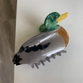 Pinza para el pelo creativa con forma de pato ánade de acetato de colores jaspeados - Pato Colorido