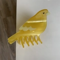 Creative yellow bird hair claw clip in acetate finish with off-white wing details - Canary Yellow