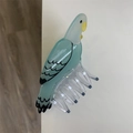 Parrot-shaped hair claw clip in light blue and yellow acetate for thick hair - Light Blue Parrot