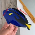 Molla per capelli a forma di pesce blu e nero in acetato con pinne gialle stile Dory - Stile Pesce Chirurgo Blu