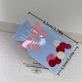 Light blue acetate hair claw clip with pink bow and berry charms, size 9.5cm - Wishing Bottle Bowknot Style