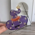 Molla per capelli a forma di cappello da mago viola con stella per Halloween - Fantasma Viola (M1-012)