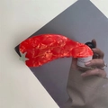 Creative red chili pepper hair claw clip made of textured acetate for styling - Red Chili Hair Claw