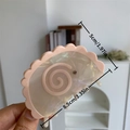 Creamy pearl acetate shell hair claw clip with pink scalloped edges and spiral design - Pink Claw Clip