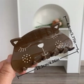 Large dark brown squinting cat acetate hair claw clip for long hair styling, 4.06 inch size - Large Cat Claw Clip / Brown