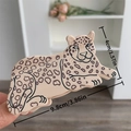 Liegende Leoparden-Haarklammer aus Acetat in Beige mit Leopardenmuster 9,8cm - Beige Gepunkteter Leopard