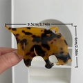 Pinza para el pelo de acetato con forma de leopardo y estampado de carey 9,5 cm - Cabeza de Leopardo Color Caramelo