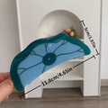 Haarklammer aus Acetat in Blau und Grün mit Blattadern-Muster für langes Haar - Lotosblatt-Stil Haarklammer / Blaugrün