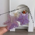 Purple starfish hair claw clip with rhinestones, acetate material, size 10.5cm by 5cm - Purple