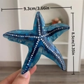 Pince à cheveux étoile de mer en acétate avec motif marbré bleu et points blancs - Forme d'étoile de mer / Longueur 9.3cm Largeur 8.5cm / Bleu