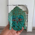 Pince à cheveux Bouddha turquoise avec texture marbrée, taille moyenne hauteur 9,8 cm - 9.8cm x 7cm