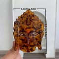 Pinza per capelli Buddha in acetato tartarugato ambra, dimensioni 6,8x9,7cm - Pinza Testa di Buddha Marrone
