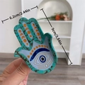 Plateau main de Hamsa avec texture marbrée et motif œil, taille 9x6,2 cm - 9cm x 6.2cm
