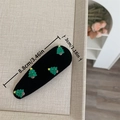 Fermaglio per capelli natalizio con alberi verdi su base nera, accessorio dolce - Stile Albero di Natale