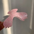 Detail of pink acrylic flower hair claw clip with silver glitter and floral patterns - Dark Pink Arc Claw Clip