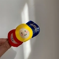 Haarklem van acetaat met kleurrijke driekleurige patchwork en een vrolijk gezicht - Veelkleurige Smiley Haarklem