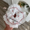 Floral scrunchie with red cherry pattern and lace trim, 20cm large hair accessory - Diameter 20cm / Cherry Pattern Scrunchie