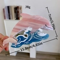 Pince à cheveux en acétate avec dauphin rose et vagues bleues, longueur de 11,8 cm - Pince à Cheveux Dauphin Rose Jouant dans l'Eau