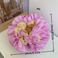 Roze en gele oversized scrunchie met een diameter van 14 cm en gewicht 48 g - Geel