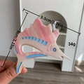 Pink marble acetate fish hair claw clip with colorful geometric patterns and 9.5cm size - Pink