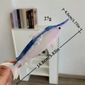 Pince à cheveux espadon dégradé rose et bleu en acétate, longueur de 14,8 cm - Voilier Bleu
