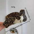 Pince à cheveux chat à motif léopard en acétate, longueur 10,8 cm, accessoire chic - Style Phoque Café