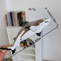 Pince à cheveux requin blanc unique en acétate avec des motifs noirs et blancs - Style Requin Gris